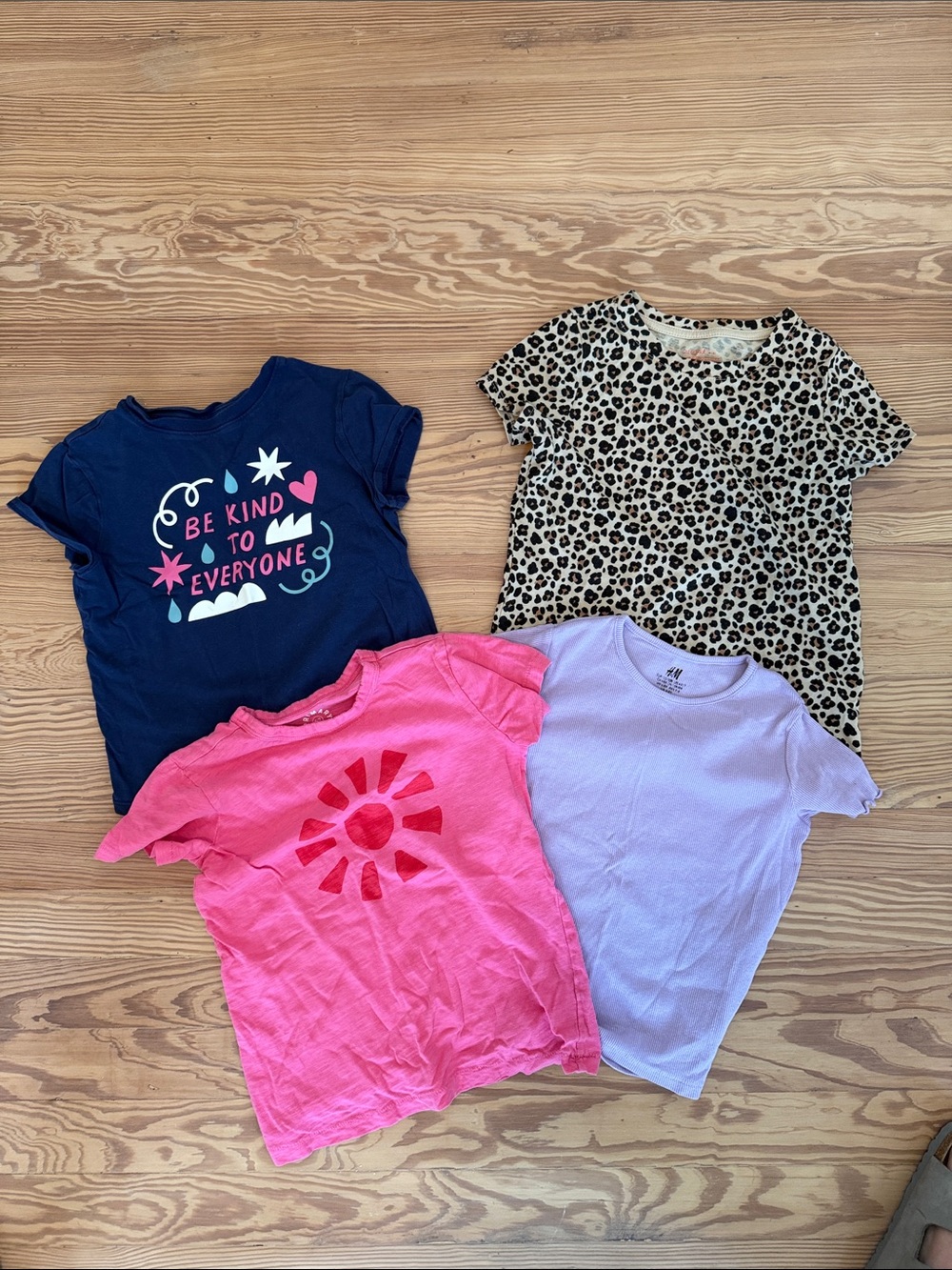 Lot of Girls' Tees - Navy, Pink, Lavender, & Leopard